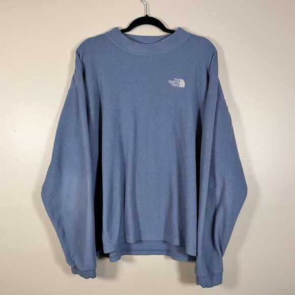 The North Face Other - Vintage THE NORTH FACE Men's Blue Outdoor Hike Crushed Fleece Pullover Shirt XL